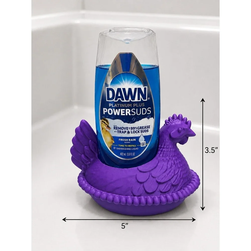 Hen On Nest Dawn Dish Soap Holder Caddy 3D Print Purple Kitchen Country Cottage